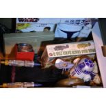 Box of collectable Star Wars toys, Airfix etc. Not available for in-house P&P, contact Paul O'Hea at
