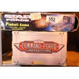 Star Force pinball game and command force chopper patrol remote control helicopter. Not available