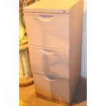 Modern metal three drawer filing cabinet. Not available for in-house P&P, contact Paul O'Hea at