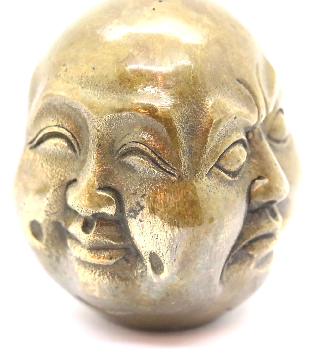 Vintage brass four faced Buddha head. P&P Group 1 (£14+VAT for the first lot and £1+VAT for