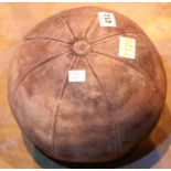Leather bound medicine exercise ball. Not available for in-house P&P, contact Paul O'Hea at