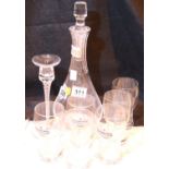 Quantity of mixed glassware including a decanter. Not available for in-house P&P, contact Paul O'Hea