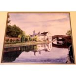 Tony Birks limited edition print of the Bridgewater Canal, Lymm 1988, 49/250, 28 x 24 cm. Not