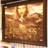 Lord of the Rings framed print, 117 x 91 cm. Not available for in-house P&P, contact Paul O'Hea at