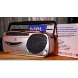 GPO9401 radio cassette recorder with AM/FM radio, boxed. P&P Group 2 (£18+VAT for the first lot