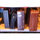 Four briefcases including Antler. Not available for in-house P&P, contact Paul O'Hea at Mailboxes on