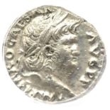 Slabbed and ANACS verified AD64 Roman silver Denarius of Emperor Nero Rome mint. P&P Group 1 (£14+