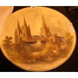 Large ceramic plate of Lightfield Cathedral. P&P Group 3 (£25+VAT for the first lot and £5+VAT for