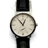 Boxed Ornake gents wristwatch with Japanese Mituyo movement, white face steel case. P&P Group 1 (£
