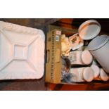 Quantity of kitchenware items including storage jars, measuring jug, dish etc. Not available for