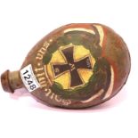 WWI Trench Art painted Imperial German water bottle. PP&P Group 2 (£18+VAT for the first lot and £