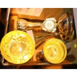 Box of mixed darts, trophies etc. Not available for in-house P&P, contact Paul O'Hea at Mailboxes on