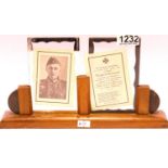 WWII framed pair of German Death Cards to two brothers, one was killed in 1941, the other in 1944.