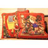 Two Christmas cushions. P&P Group 3 (£25+VAT for the first lot and £5+VAT for subsequent lots)