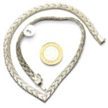 Ladies sterling silver solid collarette, L: 41 cm. 31.5g P&P Group 1 (£14+VAT for the first lot