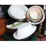 Quantity of glass bowls, oven proof dishes, cups, ceramic planters etc. Not available for in-house