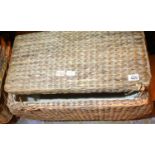 Rattan style blanket storage box, 70 x 40 x 40 cm. Not available for in-house P&P, contact Paul O'