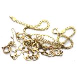 Two ladies gold plated bracelets, one in the form of hearts, other ID Grandma Bracelet, L: 18 cm,