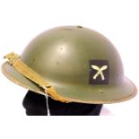 WWII British Helmet dated 1939 with insignia of a Gurkha unit. P&P group 2 (£18+VAT for the first