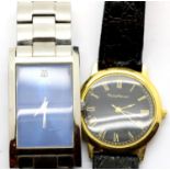 Two gents wristwatches, Guess and Mercier. P&P Group 1 (£14+VAT for the first lot and £1+VAT for