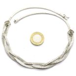 Sterling silver necklace, L: 43 cm, 36.3g. Clasp fully functional. P&P Group 1 (£14+VAT for the