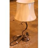 Metal table lamp with glass droplets. Not available for in-house P&P, contact Paul O'Hea at