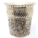 Victorian hallmarked silver plant pot, Birmingham assay 1891, 127g. P&P Group 1 (£14+VAT for the