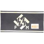 German WWII type SS armband. P&P Group 1 (£14+VAT for the first lot and £1+VAT for subsequent lots)