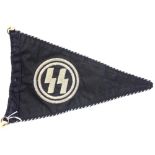German WWII type SS pennant, L: 32 cm. P&P Group 1 (£14+VAT for the first lot and £1+VAT for