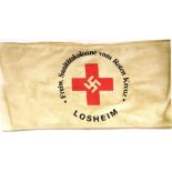 German WWII type Red Cross Losheim armband. P&P Group 1 (£14+VAT for the first lot and £1+VAT for