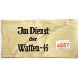 German WWII type Jm Dienst der Waffen SS armband. P&P Group 1 (£14+VAT for the first lot and £1+