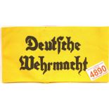 German WWII type Deutsche Wehrmacht armband. P&P Group 1 (£14+VAT for the first lot and £1+VAT for