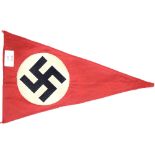 German WWII type party pennant, L: 36 cm. P&P Group 1 (£14+VAT for the first lot and £1+VAT for