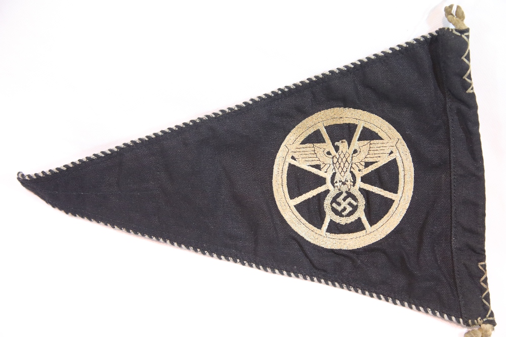 German Third Reich type Reichsbahn pennant, L: 35 cm. P&P Group 1 (£14+VAT for the first lot and £ - Image 2 of 2