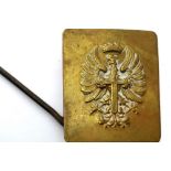 Spanish Franco type brass belt buckle. P&P Group 1 (£14+VAT for the first lot and £1+VAT for