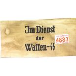 German WWII type Jm Dienst der Waffen SS armband. P&P Group 1 (£14+VAT for the first lot and £1+