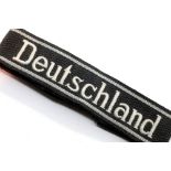 German WWII type cuff title, Deutschland. P&P Group 1 (£14+VAT for the first lot and £1+VAT for