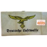 German WWII type Deutsche Luftwaffe armband. P&P Group 1 (£14+VAT for the first lot and £1+VAT for