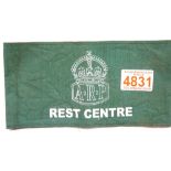 WWII type British ARP Rest Centre armband. P&P Group 1 (£14+VAT for the first lot and £1+VAT for