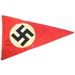 German Third Reich type party pennant, L: 35 cm. P&P Group 1 (£14+VAT for the first lot and £1+VAT