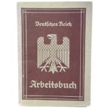 German Third Reich type Arbeitsbuch, named (indistinct) and partly completed. P&P Group 1 (£14+VAT