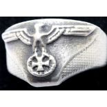 German Imperial WWI type Luftstreitkräfte signet ring, size W. P&P Group 1 (£14+VAT for the first