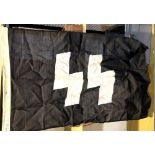 German WWII type SS flag bearing stamps and dated 1942, 90 x 60 cm. P&P Group 1 (£14+VAT for the