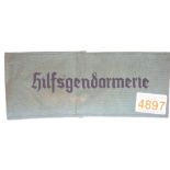 German WWII type Hilfsgendarmerie armband. P&P Group 1 (£14+VAT for the first lot and £1+VAT for