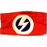 British WWII type British Union of Fascists armband. P&P Group 1 (£14+VAT for the first lot and £1+