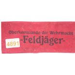 German WWII type Feldjager armband. P&P Group 1 (£14+VAT for the first lot and £1+VAT for subsequent