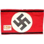 German WWII type Swastika armband with SS stamp to reverse. P&P Group 1 (£14+VAT for the first lot