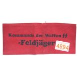 German WWII type Feldjager armband. P&P Group 1 (£14+VAT for the first lot and £1+VAT for subsequent