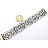 Siam niello sterling silver panel bracelet, 31g. P&P Group 1 (£14+VAT for the first lot and £1+VAT