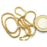 18ct yellow gold rope necklace, L: 40 cm, 11.6g. P&P Group 1 (£14+VAT for the first lot and £1+VAT